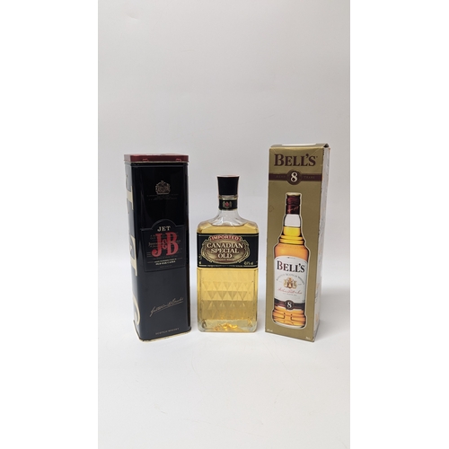 116C - J&B Jet 12 Year Old Whiskey, 8 Year Old Bells Whiskey And Canadian Special Old Whiskey