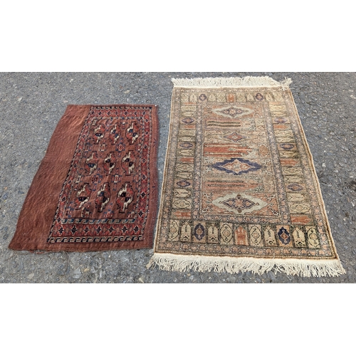 1338 - Small Handmade Silk Rug & Small Handmade Rug - 140 x 80cm