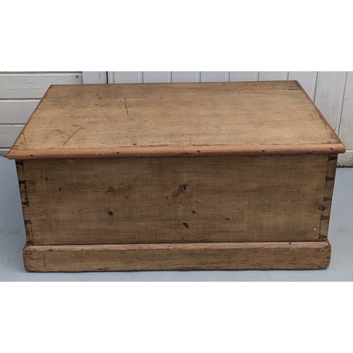 1343 - Wooden Trunk With Metal Handles - 43 x 93 x 53cm