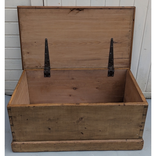 1343 - Wooden Trunk With Metal Handles - 43 x 93 x 53cm