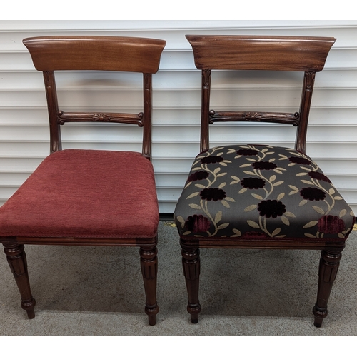 83 - A Pair Of Mahogany Chairs With Upholstered Seats