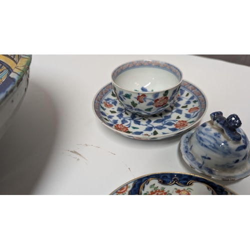 112 - A Collection of Antique Chinaware including 2 x Large Dishes ( with hairline cracks), Japanese Porce... 