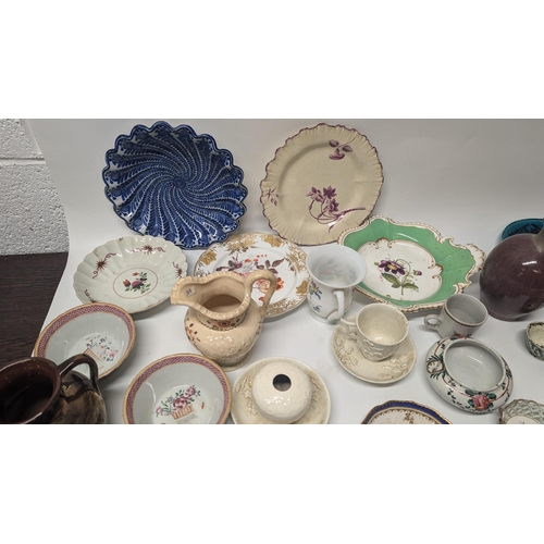 121 - A Selection of Antique China and Porcelain including Bowls, Plates and Jugs Circa 1800's and early 1... 