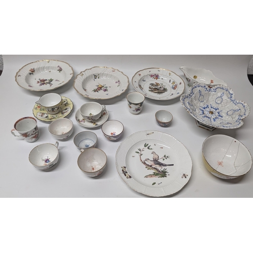 132 - A Selection of Antique Meissen  18th and 19th century inc. Plates, Bowls, Dishes, Cups etc. All Indi... 