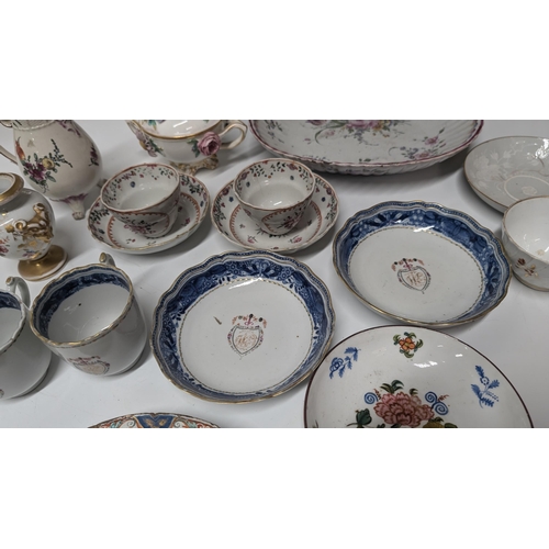 134 - A Quantity of Antique 1800's and 1900's China ware inc. Armorial Cups and Plates, Meissen etc. Prope... 