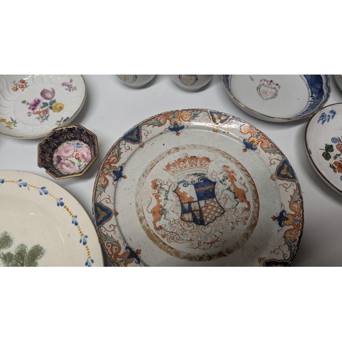 134 - A Quantity of Antique 1800's and 1900's China ware inc. Armorial Cups and Plates, Meissen etc. Prope... 