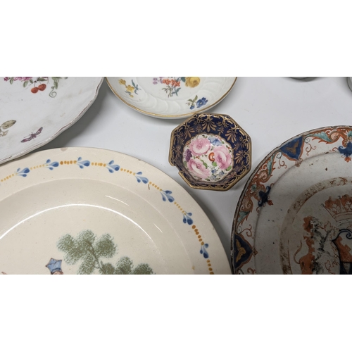 134 - A Quantity of Antique 1800's and 1900's China ware inc. Armorial Cups and Plates, Meissen etc. Prope... 