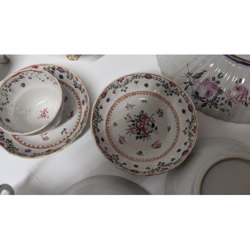 134 - A Quantity of Antique 1800's and 1900's China ware inc. Armorial Cups and Plates, Meissen etc. Prope... 