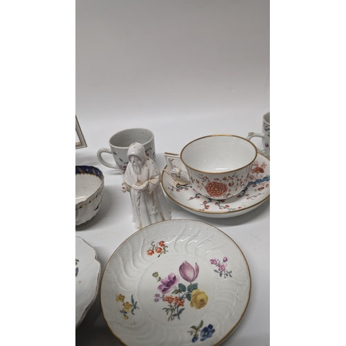 134 - A Quantity of Antique 1800's and 1900's China ware inc. Armorial Cups and Plates, Meissen etc. Prope... 