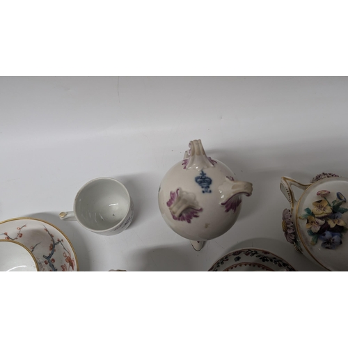 134 - A Quantity of Antique 1800's and 1900's China ware inc. Armorial Cups and Plates, Meissen etc. Prope... 