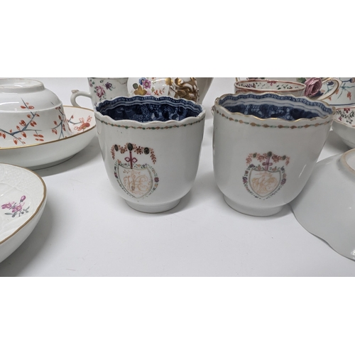 134 - A Quantity of Antique 1800's and 1900's China ware inc. Armorial Cups and Plates, Meissen etc. Prope... 