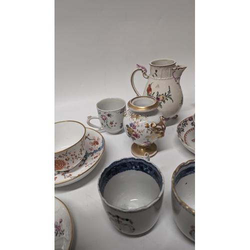 134 - A Quantity of Antique 1800's and 1900's China ware inc. Armorial Cups and Plates, Meissen etc. Prope... 