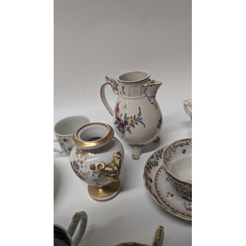 134 - A Quantity of Antique 1800's and 1900's China ware inc. Armorial Cups and Plates, Meissen etc. Prope... 