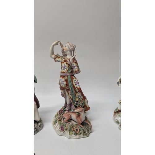 140 - Antique Figurines / Ornaments inc. 
- Early Derby Patch Period Diana Circa 1765
- Victorian Stafford... 