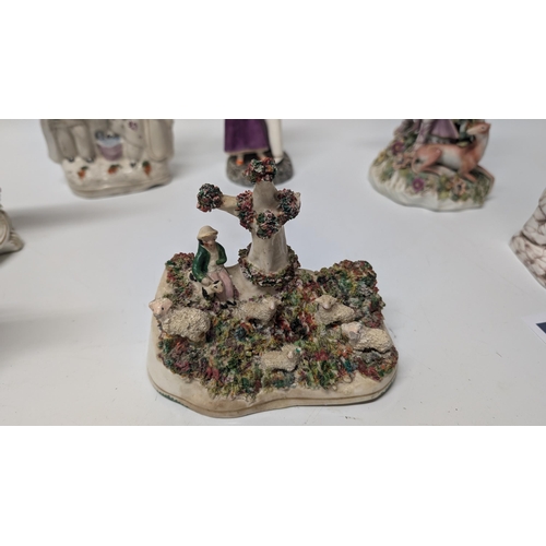 140 - Antique Figurines / Ornaments inc. 
- Early Derby Patch Period Diana Circa 1765
- Victorian Stafford... 