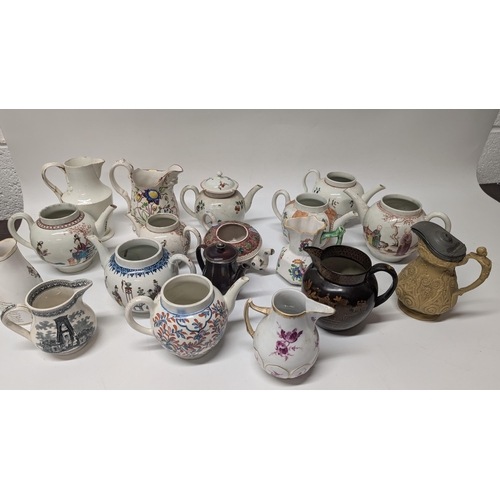 141 - A Selection of Antique Teapots, Jugs etc. Meissen, Winchester, Chinese and Japanese circa 1800's. Pr... 