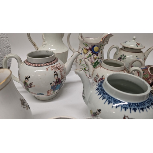 141 - A Selection of Antique Teapots, Jugs etc. Meissen, Winchester, Chinese and Japanese circa 1800's. Pr... 