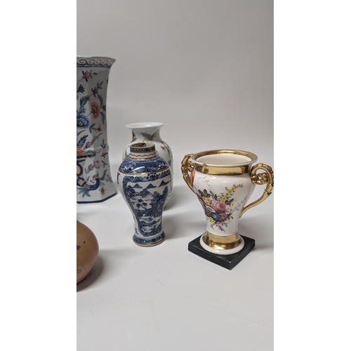 145 - A Selection of Antique Vases, Flasks  etc. including Italian Certosa Di Firenze Flask ( no top) , 19... 