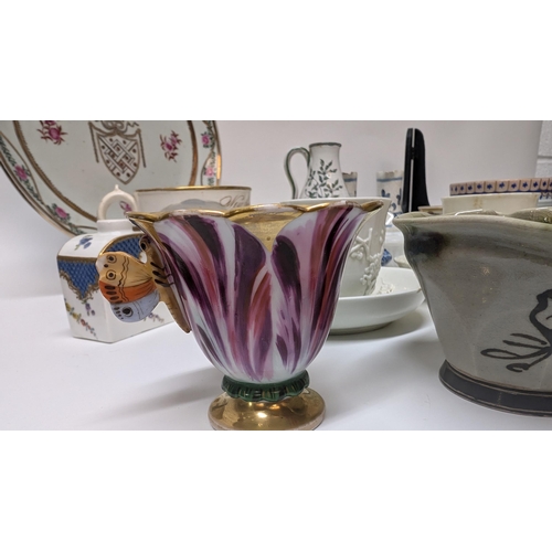 147 - A Quantity of Antique China inc. Spode Porcelain Tulip Cup circa 1820, Royal Derby 1810, Crested Jap... 