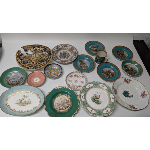 149 - A Selection of 18th and 19th Century China and Porcelain inc.  Majolica Cake Stand ( broken but all ... 