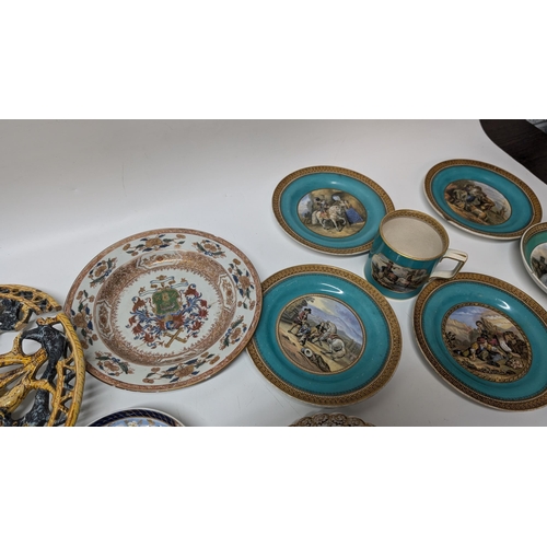 149 - A Selection of 18th and 19th Century China and Porcelain inc.  Majolica Cake Stand ( broken but all ... 