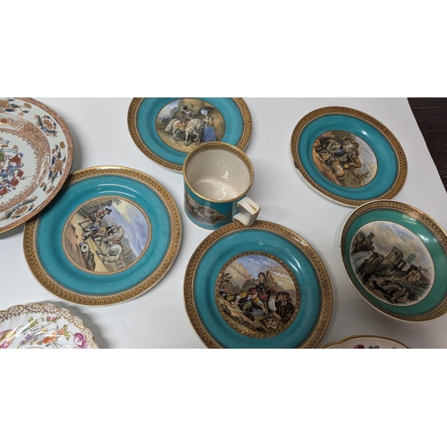 149 - A Selection of 18th and 19th Century China and Porcelain inc.  Majolica Cake Stand ( broken but all ... 