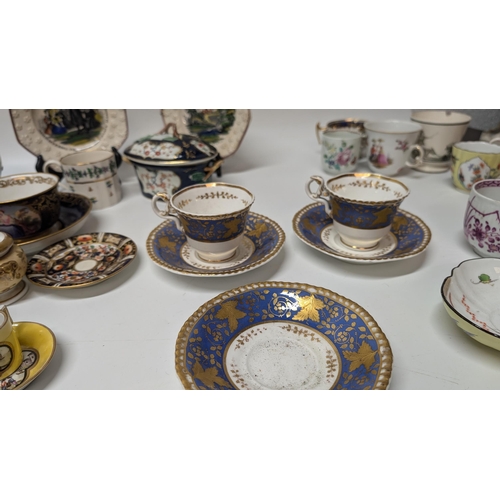 156 - A Selection of Antique China Inc . Davenport, Meissen, Spode. Cups, Plates, Bowls and More - Propert... 