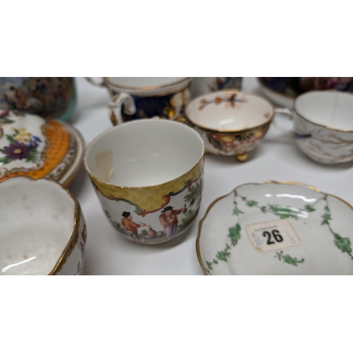 156 - A Selection of Antique China Inc . Davenport, Meissen, Spode. Cups, Plates, Bowls and More - Propert... 