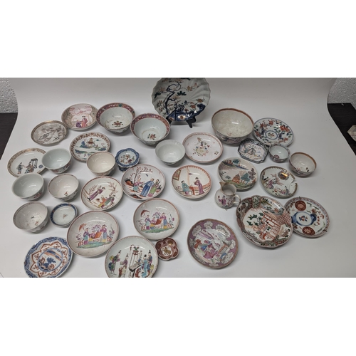 157 - A Quantity of Antique Chinese and Japanese Exportware inc. Dishes, Plates, Bowls, circa 1765 Worcest... 