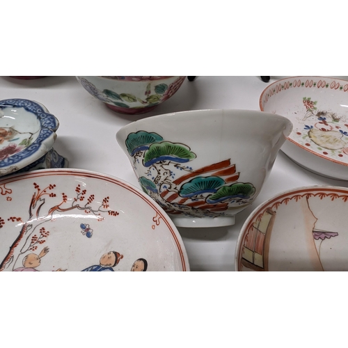 157 - A Quantity of Antique Chinese and Japanese Exportware inc. Dishes, Plates, Bowls, circa 1765 Worcest... 