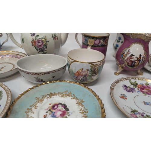 164 - A Quantity of Antique China and Porcelain including Meissen, Dresden inc. an Antique 19th Century Gi... 