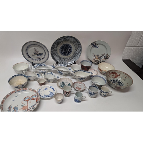 166 - A Quantity of Antique Chinese and Japanese Exportware inc. 
- 18th Century Porcelain Kakiemon Dish
-... 