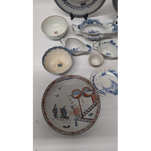 166 - A Quantity of Antique Chinese and Japanese Exportware inc. 
- 18th Century Porcelain Kakiemon Dish
-... 