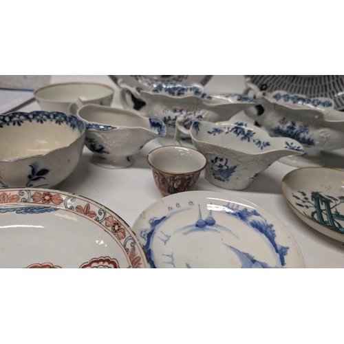 166 - A Quantity of Antique Chinese and Japanese Exportware inc. 
- 18th Century Porcelain Kakiemon Dish
-... 