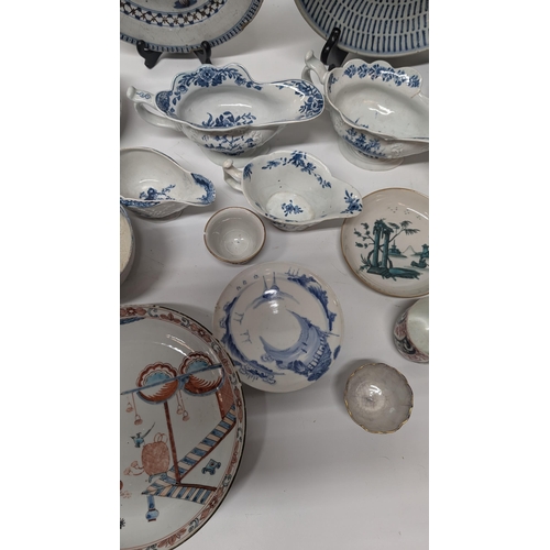 166 - A Quantity of Antique Chinese and Japanese Exportware inc. 
- 18th Century Porcelain Kakiemon Dish
-... 