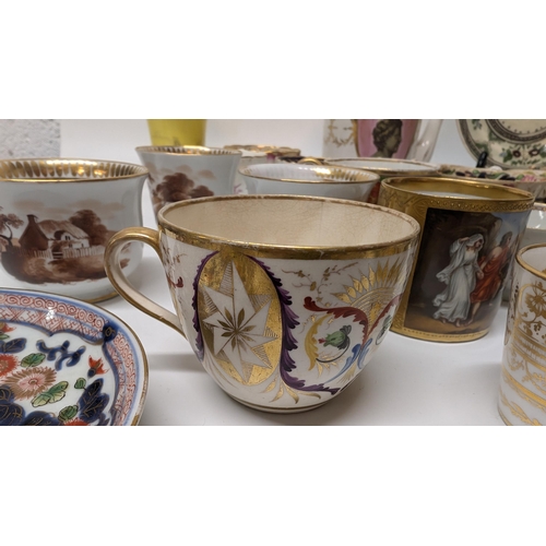 168 - A Collection of Antique China inc. Chamberlains Worcester 19th Century Tea and Coffee Cups, 1850's M... 