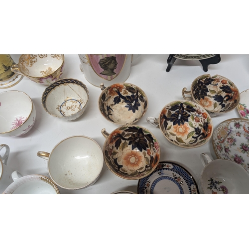 168 - A Collection of Antique China inc. Chamberlains Worcester 19th Century Tea and Coffee Cups, 1850's M... 