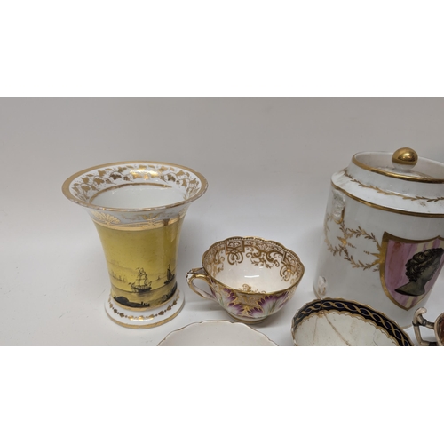 168 - A Collection of Antique China inc. Chamberlains Worcester 19th Century Tea and Coffee Cups, 1850's M... 