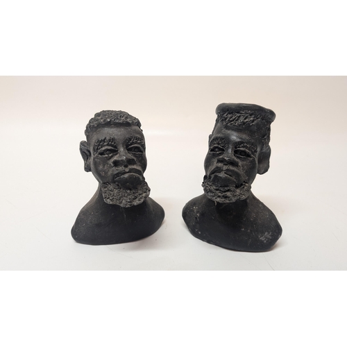 175 - 2 x Antique African Head Stone Sculptures approx. 12cm Tall, 9cm Wide. Property of a Gentleman