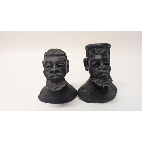 175 - 2 x Antique African Head Stone Sculptures approx. 12cm Tall, 9cm Wide. Property of a Gentleman