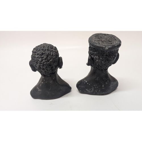 175 - 2 x Antique African Head Stone Sculptures approx. 12cm Tall, 9cm Wide. Property of a Gentleman