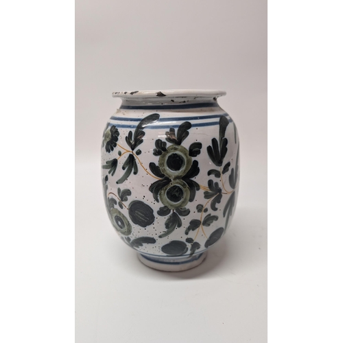 177 - Antique Pottery Vase 19cm Tall, approx 14cm Diameter plus Napkin Dispenser approx 15cm Wide, 12cm Ta... 