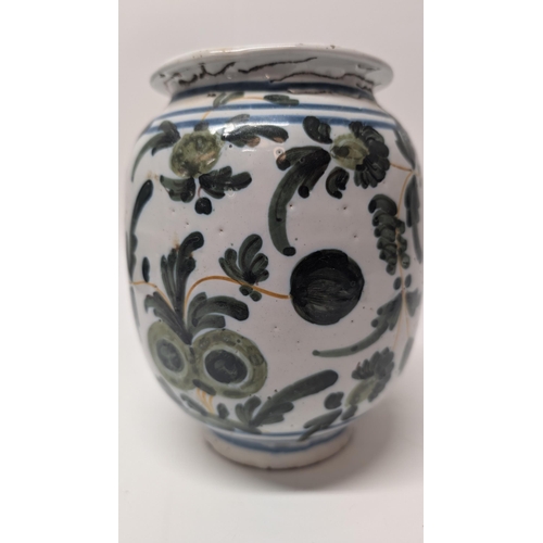 177 - Antique Pottery Vase 19cm Tall, approx 14cm Diameter plus Napkin Dispenser approx 15cm Wide, 12cm Ta... 