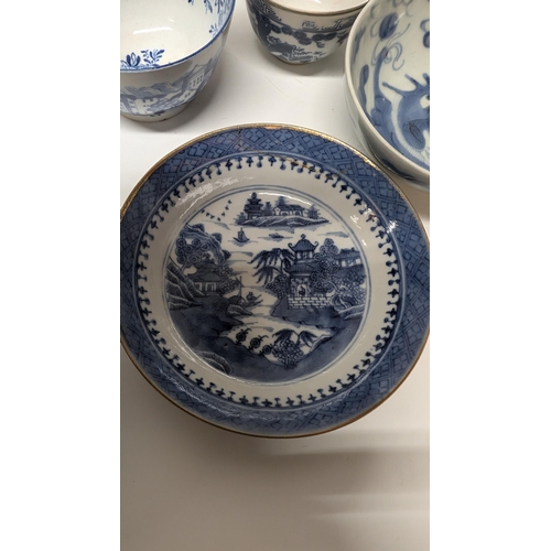 178 - A Collection of 18th and 19th Century Chinese Blue and White Exportware inc.  Teapots, Dishes, Rice ... 