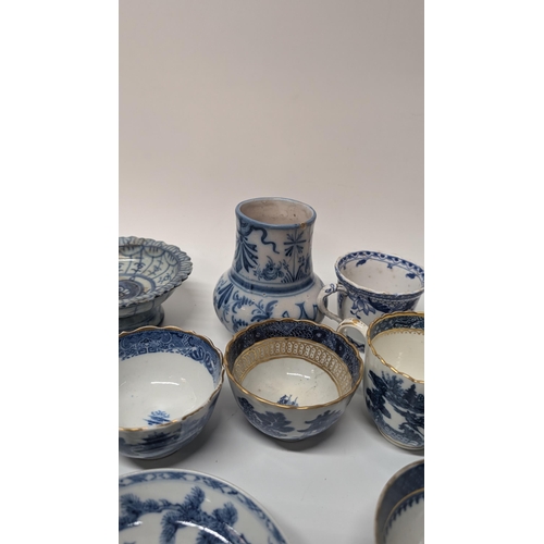 178 - A Collection of 18th and 19th Century Chinese Blue and White Exportware inc.  Teapots, Dishes, Rice ... 