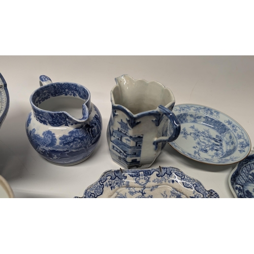 179 - Antique 18th and 19th Century Chinese and Japanese Blue and White Exportware  inc. 
- Triangular Bow... 