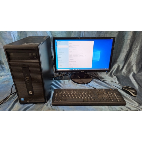 1264 - A Hewlett Plackard Computer - Running Windows 10 Monitor, Keyboard And Mouse