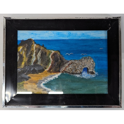 654 - 4 x Coastal Scenes by B Masters Double Doors, Woolacombe Beeach, Boscastle & Hartland Light House 17... 