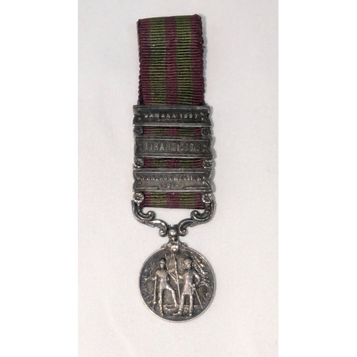 186 - A British Military India General Service Medal 1897 -8 with Punjab Frontier, Tirah and Samana Bars