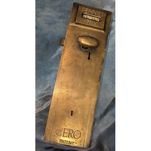 23 - A Cero Patent Brass 'Spend A Penny' Lavatory Door Lock